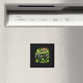 Jongens Kinderen Monster Groene Truck Shamrock St  Magneet (Insitu (Vaatwasser))