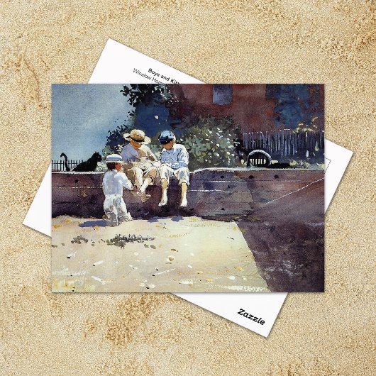 Jongens Kitten Winslow Homer Briefkaart