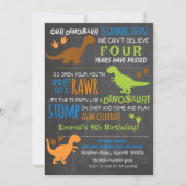 Jongen's kleine dinosaurus kinderen verjaardag uit kaart (Voorkant)