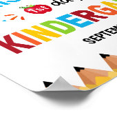 Jongens Kleurrijke eerste dag van school kleutersc Poster (Hoek)