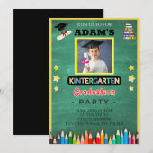 Jongens Kleuterschool Afstuderen Fotouitnodiging Kaart (Voorkant / Achterkant)