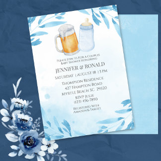 Jongens Koppels Rood Blauw Baby shower Kaart