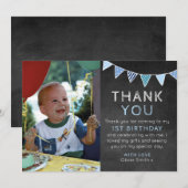 Jongens krijt verjaardag dank je kaart (Voorkant / Achterkant)