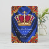 Jongens Kroonprins Doop Koninklijk Blauw Satijn Kaart (Staand voorkant)