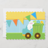 Jongens Lente Pasen Verjaardagsfeestje Konijn Stor Kaart (Achterkant)