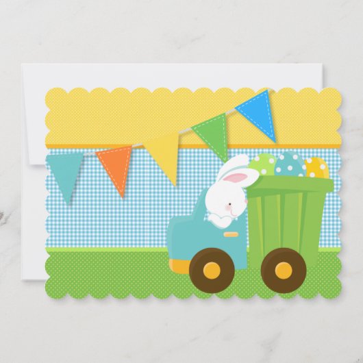 Jongens Lente Pasen Verjaardagsfeestje Konijn Stor Kaart (Achterkant)