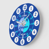 Jongens leren tijd blauw te vertellen met de naam  grote klok (Hoek)