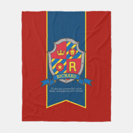 Jongens letter R naam betekent Richard leeuw ridde Fleece Deken