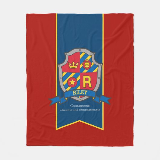 Jongens letter R naam betekent Riley leeuw ridders Fleece Deken (Voorkant)