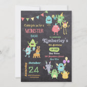 Jongens Leuk en Leuk Monster Kids Verjaardagsfeest Kaart (Voorkant)