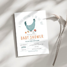 Jongens Leuk Modern Boerderij Kip Baby shower