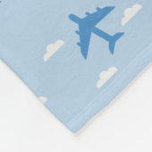 Jongens Leuk Vliegtuig Patroon Gepersonaliseerde N Fleece Deken (Hoek)