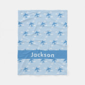 Jongens Leuk Vliegtuig Patroon Gepersonaliseerde N Fleece Deken (Voorkant)