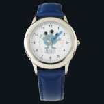Jongens Leuke Blauwe Ruimte Alien Cartoon Kinder Horloge<br><div class="desc">Dit schattige en moderne kinder horloge heeft een blauwe ruimte buitenaardse cartoon en kan worden gepersonaliseerd met uw jongensnaam. Met duidelijke,  gemakkelijk leesbare nummers is dit 'eerste' horloge geweldig voor kinderen of peuters die net beginnen met het leren van de tijd. Het perfecte ruimte galaxy-thema ontwerp voor uw kleintje!</div>
