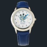 Jongens Leuke Blauwe Ruimte Alien Cartoon Kinder Horloge<br><div class="desc">Dit schattige en moderne kinder horloge heeft een blauwe ruimte buitenaardse cartoon en kan worden gepersonaliseerd met uw jongensnaam. Met duidelijke,  gemakkelijk leesbare nummers is dit 'eerste' horloge geweldig voor kinderen of peuters die net beginnen met het leren van de tijd. Het perfecte ruimte galaxy-thema ontwerp voor uw kleintje!</div>