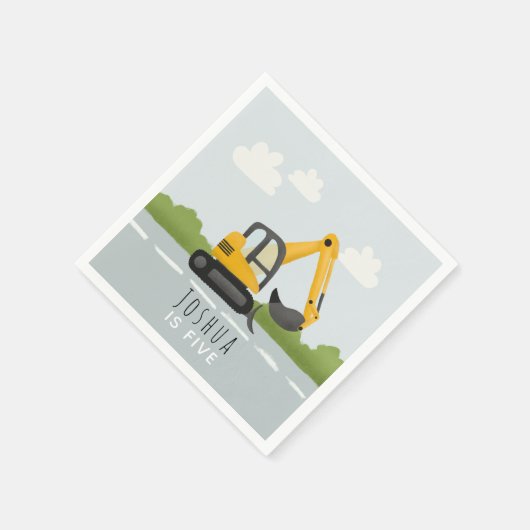 Jongens Leuke Digger Kinderen Verjaardag Servet (Hoek)