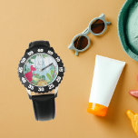 Jongens Leuke Dinosaurus Kinder Naam Horloge<br><div class="desc">Aangepaste naam dinosaurus kinder horloge voor uw kinder. Dit schattige dinosaurusontwerp heeft schattige kleurrijke dinosaurussen met je kinder naam. Perfect cadeau voor uw zoon op zijn verjaardag. Personaliseer het door uw kinder naam toe te voegen.</div>