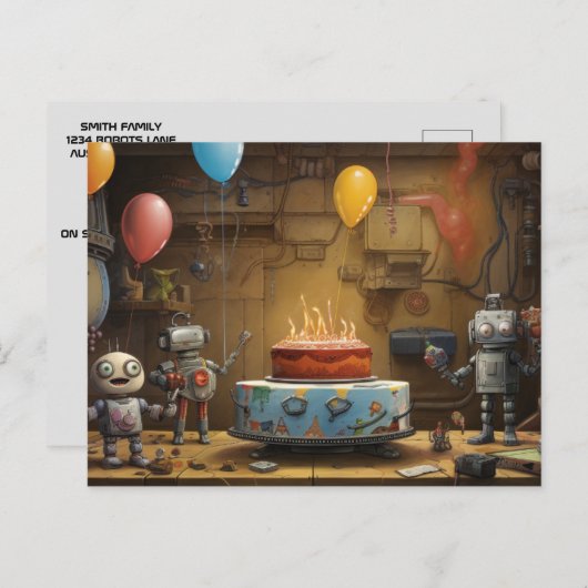 Jongen's Leuke Verjaardagsfeestuitnodiging #11 Uitnodiging Briefkaart (Voorkant / Achterkant)