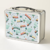 Jongens Lief Blauwe Moderne Trein Reizen School (Achterkant)