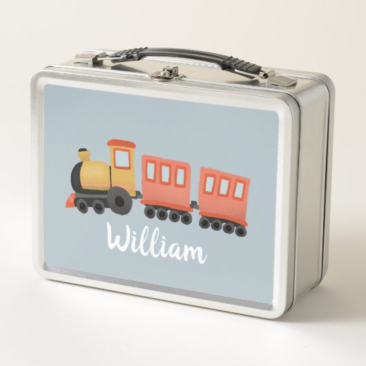 Jongens Lief Blauwe Moderne Trein Reizen School (Voorkant)