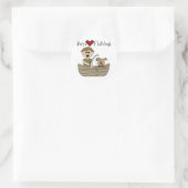 Jongens Liefde Gevist Ronde Sticker (Tas)