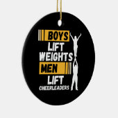 Jongens Lift Gewichten Mannen Lift Cheerleaders Ch Keramisch Ornament (Rechts)