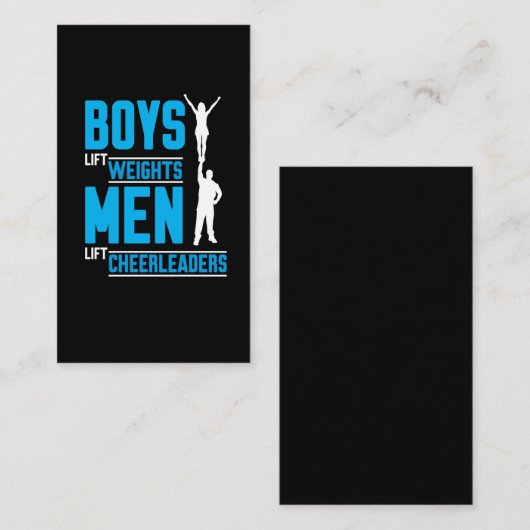 Jongens Lift Weight Mannen Lift Cheerleader Visitekaartje (Voorkant / Achterkant)