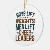 Jongens Lift Weight Mannen Lift Cheerleaders Ker Keramisch Ornament (Links)
