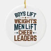 Jongens Lift Weight Mannen Lift Cheerleaders Ker Keramisch Ornament (Achterkant)