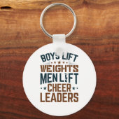 Jongens Lift Weight Mannen Lift Cheerleaders Ker Sleutelhanger (Voorkant)