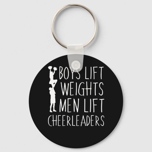 Jongens Lift Weight Mannen Lift Cheerleaders Sleutelhanger (Voorkant)