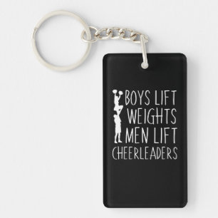 Jongens Lift Weight Mannen Lift Cheerleaders Sleutelhanger