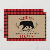 Jongens Lumberjack Verjaardag Bedankt Flat Kaart (Voorkant / Achterkant)