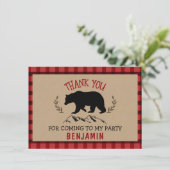 Jongens Lumberjack Verjaardag Bedankt Flat Kaart (Staand voorkant)