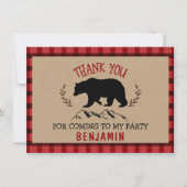 Jongens Lumberjack Verjaardag Bedankt Flat Kaart (Voorkant)