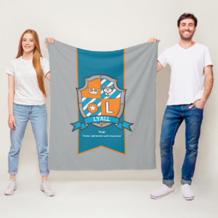 Jongens Lyall of letter L naam betekent grijs sina Fleece Deken