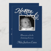 Jongens Marine Blauwe Foto Doop Kaart (Voorkant / Achterkant)