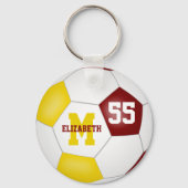 jongens maroon gold team kleuren voetbal sleutelhanger (Voorkant)