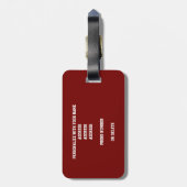 jongens maroon volleybalteam kleuren bagagelabel (Achterkant verticaal)