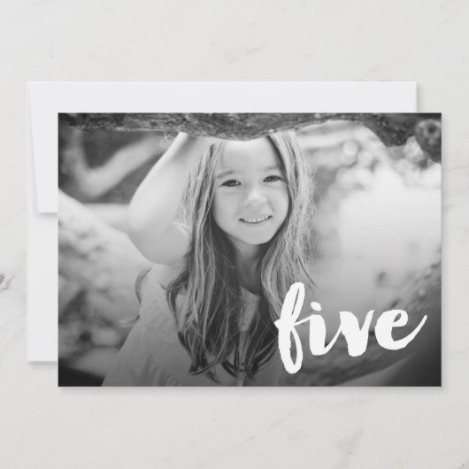 Jongens Meisjes 5th Birthday Nummer Vijf Fotobedek Kaart (Voorkant)