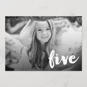 Jongens Meisjes 5th Birthday Nummer Vijf Fotobedek Kaart