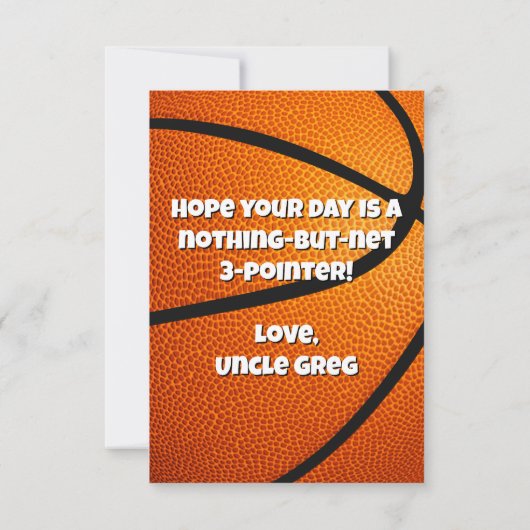 Jongens Meisjes Basketbal Gelukkige Verjaardag Kaart (Achterkant)