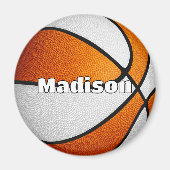 Jongens Meisjes Basketbal sinaasappel Team Kleuren Magneet (Voorkant)