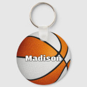 Jongens Meisjes Basketbal sinaasappel Team Kleuren Sleutelhanger (Achterkant)