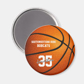 jongens meisjes gepersonaliseerd basketbal magneet (Voorkant / Achterkant)