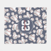 Jongens Meisjes Gepersonaliseerd Honkbal Softbal P Fleece Deken (Voorkant (Horizontaal))