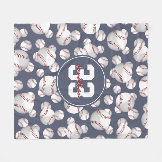 Jongens Meisjes Gepersonaliseerd Honkbal Softbal P Fleece Deken (Voorkant (Horizontaal))