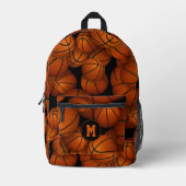 jongens meisjes gepersonaliseerde basketballen pat bedrukte rugzak (Voorkant)