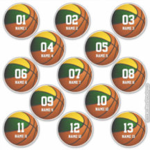 jongens meisjes groene gouden basketbalset van 13