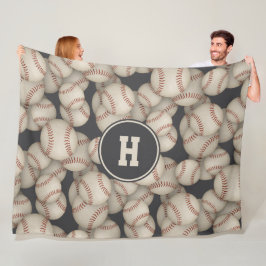 jongens meisjes honkbalsoftbalpatroon monogrammen fleece deken